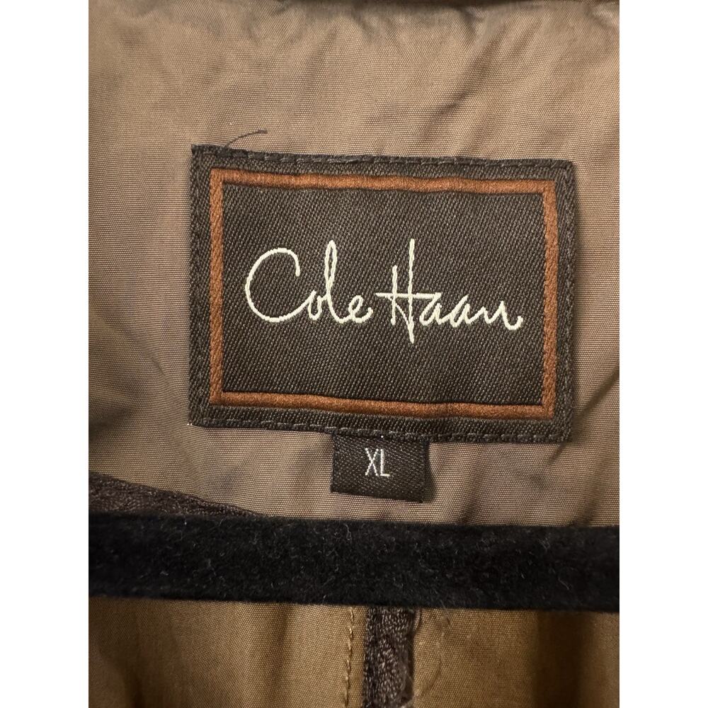 Cole Haan Women’s Taupe Hooded Raincoat Lightweight Mock Neck Jacket XL - Picture 8 of 16